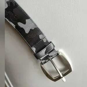 Leather belt,  Camo printed silver Silver Camo Leather Streets Ahead Belt – HTB Boutique main image 2